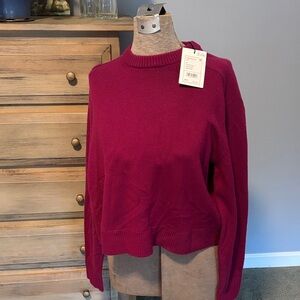 Theory Wildflower Cashmere Cropped Crewneck Sweater